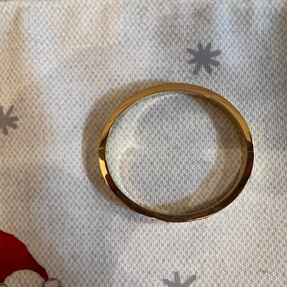 Kate Spade Gold-Tone Enamel Clover Bangle Bracelet - Pink/Red - Picture 2 of 2